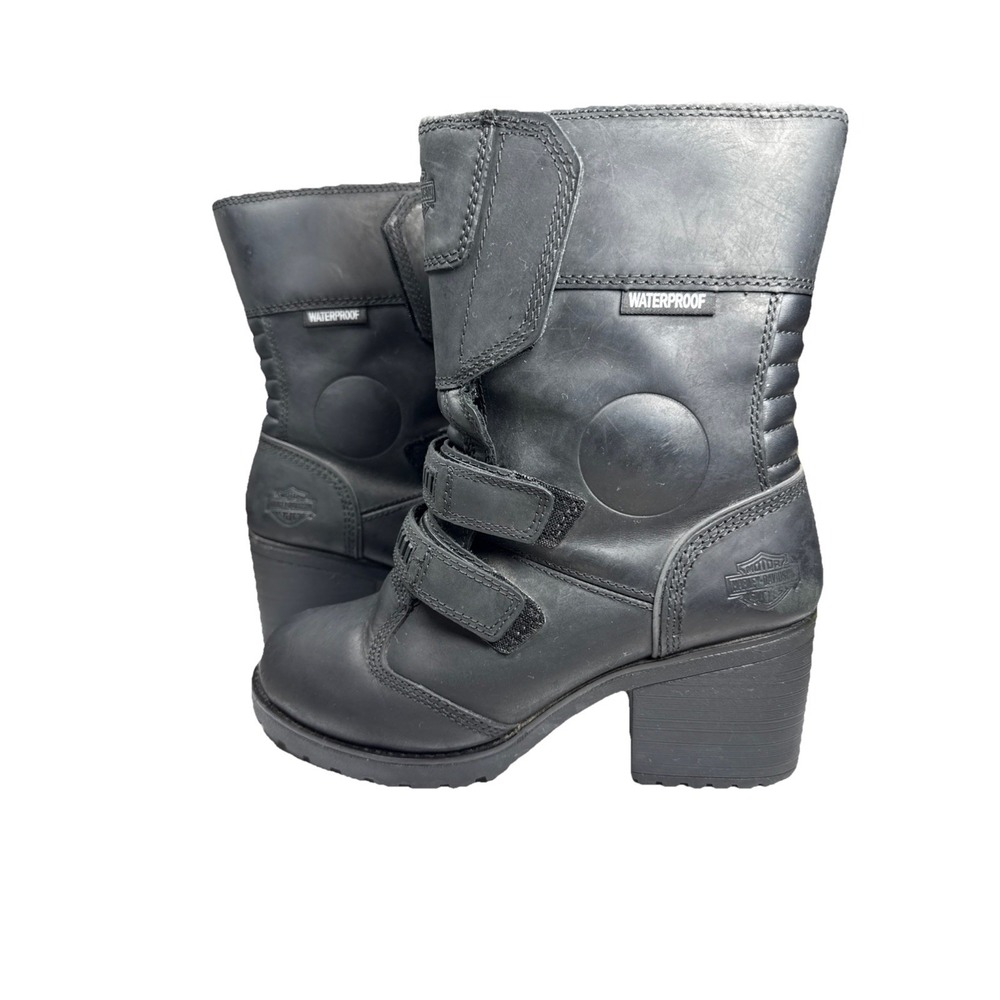GENUINE HARLEY DAVIDSON D87300 SIZE 9 WOMEN'S JOELLA BLK MOTORCYCLE BOOTS